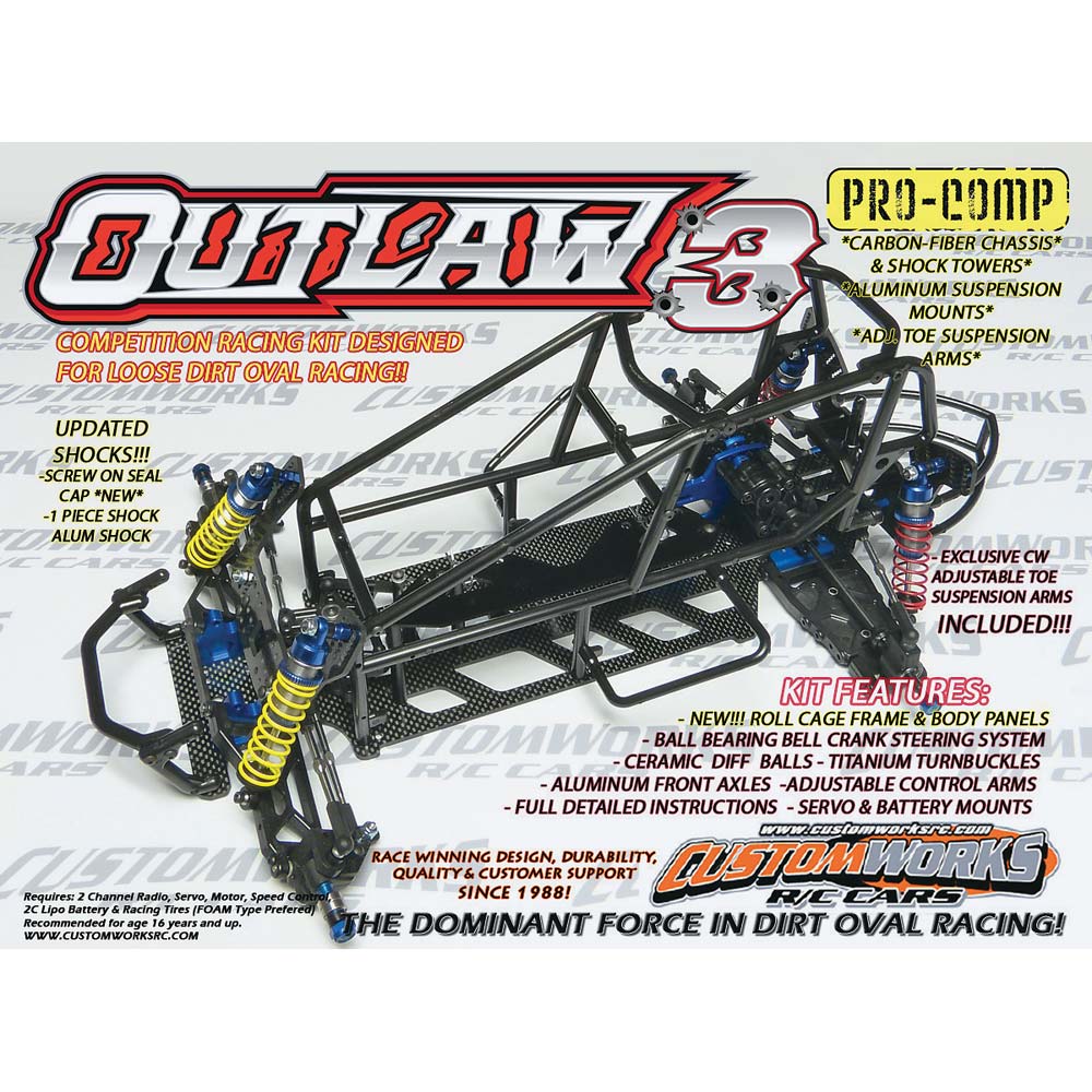 Custom Works Outlaw 3 Pro comp R C Sprint Car Kit RC Newb